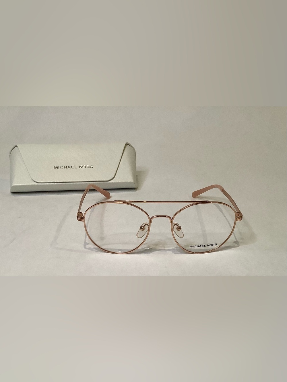 Michael Kors Women's Pink Gold Metal Aviator Glasses